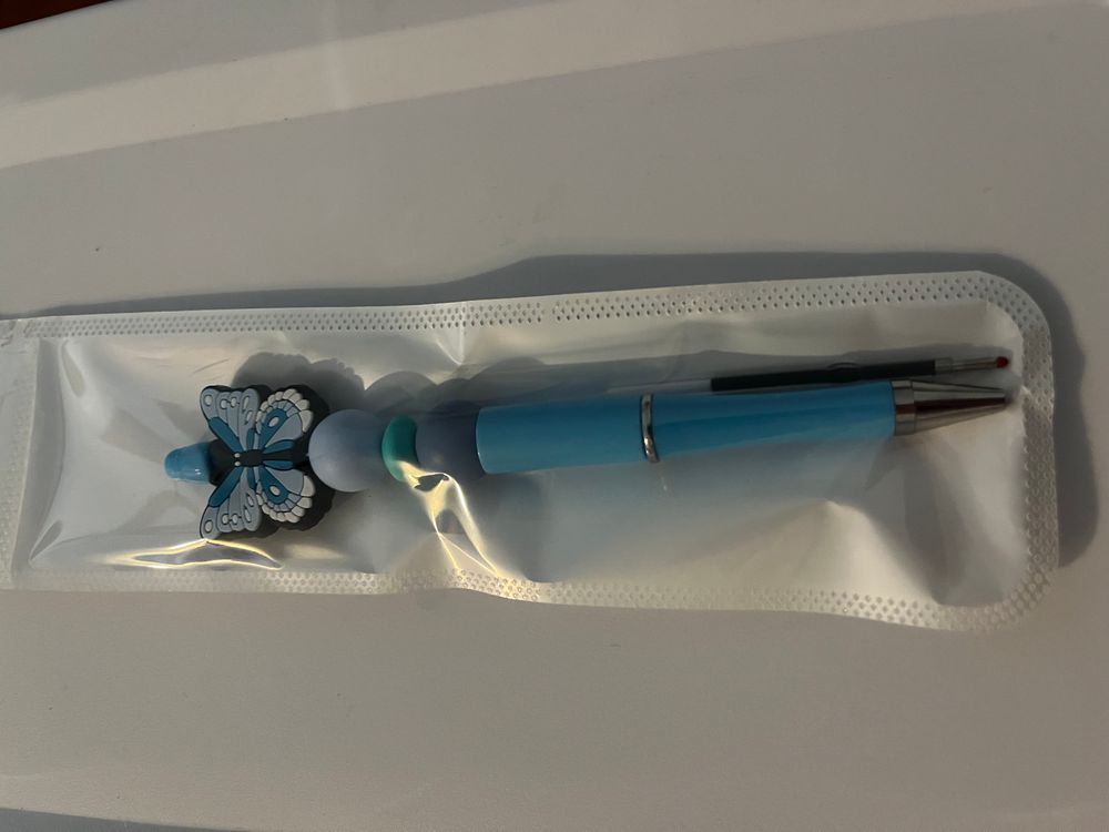Custom Blue Butterfly Pen