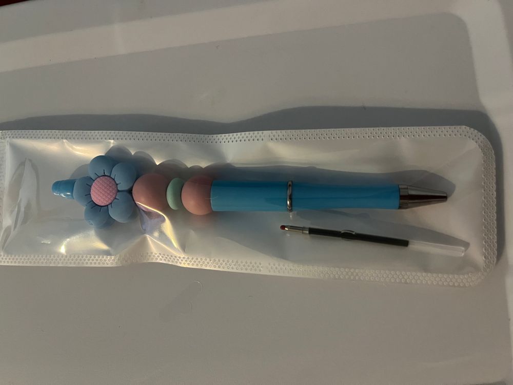 Custom Blue Flower Pen